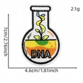 Parche bordado de frasco de ciencia ADN para ropa con detalles en naranja y verde - Estilo de Frasco de ADN (4#)