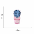 Detailed size specifications for embroidered cactus patch measuring 7.6 cm by 4.3 cm - 10#-Blue Cactus Potted Plant