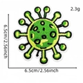 Cartoon science virus embroidered patch in green and yellow with black border detail - Virus Cell Style (5#)