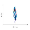 Detailed view of colorful feather embroidery patch measuring 9.7 cm by 2.6 cm - 17#-Bright Blue Colorful Feather