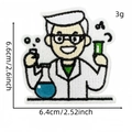 Cartoon scientist embroidery patch with glasses and lab coat for clothing decoration - Scientist Figure Style (8#)