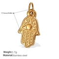 Ciondolo Mano di Fatima in acciaio inossidabile dorato, altezza 17,5 mm e peso 1,7 g - Mano di Fatima a Rilievo (PJ319G) / Oro