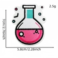 Embroidered flask patch with pink liquid, measuring 7x5.8 cm for clothing decoration - Pink Flask Style (9#)