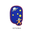Detailansicht des Astronauten-Stickpatches in Q-Form, Größe ca. 8,3x12,8 cm - Weltraumforschung Astronaut Q Aufnäher (6#)