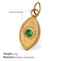 Ciondolo malocchio in acciaio inossidabile placcato oro 18K con opale verde - Forma a Occhio Occhio di Gatto Verde (PJ327GNG) / Oro