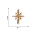 Detailed size view of a small gold and white embroidered star patch measuring 3.2cm by 2.4cm - Brown