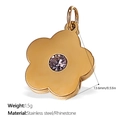 Golden five-petal flower stainless steel pendant with purple rhinestone inlay - Purple Zirconia Gold Flower (PJ396PEG)