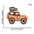 Orange cartoon off-road car embroidery patch for clothing DIY, size 6.1x4.8cm - Off-Road Vehicle Style