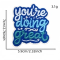 Blue embroidered you're doing great patch for clothes and bags 7x5.9cm size - Inspirational Slogan 15#-YOU'RE DOING GREAT