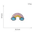Close-up of rainbow cartoon embroidery patch with cloud showing precise size and dimensions - Rainbow Embroidered Patch (11#)