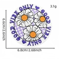 Purple checkered daisy flower patch with Good Vibe Only embroidery and 3.1g weight label - GOOD VIBE ONLY Daisy Style