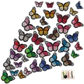 Set di toppe ricamate a farfalla colorata con mini kit da cucito per decoro di vestiti - Assortimento di Toppe Farfalla Con Kit da Cucito
