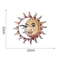 Großer 22cm Sonnen- und Mond-Sequinen-Stickaufnäher für DIY-Bekleidungszubehör - Sonne Und Mond Pailletten Bestickter Stil (Sonnenaufnäher 1#)