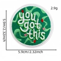 Grüner runder Aufnäher mit 'you got this' Stickerei und Sternen für Kleidung - you got this (Englischer Aufnäher 1#)