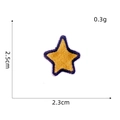 Close-up of gold star embroidered patch with blue borders and detailed fabric texture - Star Embroidered Patch (8#)