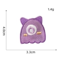Detailed embroidery patch of purple one-eyed cat monster with dimensions 4.0x3.3cm - Alien Patch (15#)