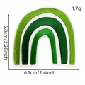 Green gradient rainbow embroidery patch for clothing with dimensions and weight info - Rainbow (Cartoon Forest Patch 1#)
