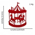 Gestickter Karussell-Aufnäher in Rot und Weiß für DIY-Kleidungsdekorationen - Karussellmuster (3#)