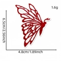 Roter und weißer Schmetterlings-Stickaufnäher für Kleidung, 6,5 cm x 4,8 cm - Eleganter Schmetterlingsmuster (4#)