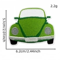 Green vintage car embroidery patch 5.1x6.2cm macaron forest style beetle iron-on applique - Vintage Car (Cartoon Forest Patch 6#)