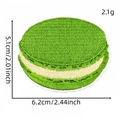 Green and white macaron embroidered patch with detailed sewing texture for clothing decoration - Macaron (Cartoon Forest Patch 8#)
