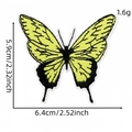 Yellow and black butterfly embroidery patch with fine stitching for clothing decor - Yellow Butterfly (Cartoon Forest Patch 10#)