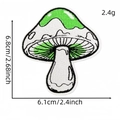 Toppa ricamata a fungo verde e bianco per borse, misura 6,8x6,1 cm, peso 2,4g - Stile Fungo (Toppa Serie Verde 3#)