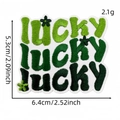 Green gradient lucky embroidery patch for clothing with star details and iron-on backing - lucky Lettering (Cartoon Forest Patch 16#)