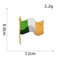 Detail showing dimensions of 8.0x7.2cm for this Irish flag embroidered patch - Ireland Flag Patch