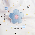 6.6cm blue macaron flower embroidery patch for DIY clothing and phone case decor - 4# / Sky Blue