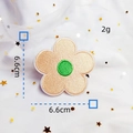 Champagne flower embroidery patch, 6.6cm floral applique for DIY clothing and accessories - 3# / Milk Tea
