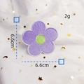 Pastel purple flower embroidery patch for DIY clothing accessories, 6.6cm x 6.6cm - Style 1 / Light Purple