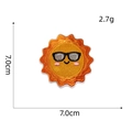 Gedetailleerd overzicht van zon geborduurde patch met zonnebril, 7,0 cm en weegt 2,7 g - Hawaïaanse Patch 3 (Zon met Zonnebril)