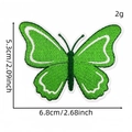Green butterfly embroidered patch for clothing with precise white borders and fine stitching - Butterfly Style (Green Series Patch 9#)