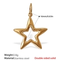 Golden hollow star pendant in stainless steel for necklaces or bracelet DIY jewelry making - Hollow Five-pointed Star Style (PJ433G) / Gold