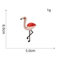 Detailed view of pink flamingo embroidery patch with 8.0cm height and 5.0cm width dimensions - Hawaiian Patch 6 (Flamingo)
