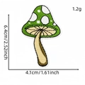 Embroidered green mushroom patch for clothing with white spots and 6.4cm height dimensions - Mushroom (Cartoon Forest Patch 20#)