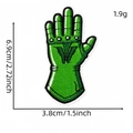 Green cartoon glove embroidery patch with silver dots for clothing and bags - Gauntlet Style (Green Series Patch 10#)