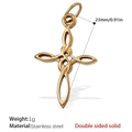 Golden stainless steel Celtic knot cross pendant with double-sided solid design - Celtic Knot Cross Style (PJ436G) / Gold