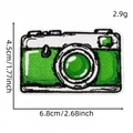 Green retro camera embroidered patch for clothing with detailed stitching and 6.8cm size - Camera Style (Green Series Patch 13#)