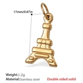 Golden stainless steel Eiffel Tower pendant charm with double-sided solid design - Eiffel Tower Style (PJ441G) / Gold