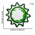 Embroidered sun patch in green and white, cartoon badge for clothes, 6.8x6cm size - Sun Style (Green Series Patch 18#)