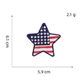 Star-shaped American flag embroidery patch with dimensions 5.9cm x 6.1cm for sewing - Stars and Stripes Star Style (AZ24119D2-3-2)