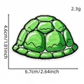 Green turtle shell embroidery patch for clothes with detailed black outlines and white edges - Turtle Shell Style (Green Series Patch 19#)