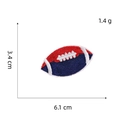 Rugby football embroidery patch with American flag motif measuring 6.1 cm by 3.4 cm - Rugby Football Style (AZ24119D2-3-4)