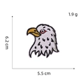 Realistic eagle head embroidered patch for clothing with detailed 6.2cm x 5.5cm measurements - Eagle Head Style (AZ24119D2-3-5)