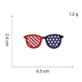 Detailed view of sunglasses-shaped US flag embroidery patch showing dimensions 2.6x6.5 cm - Flag Sunglasses Style (AZ24119D2-3-8)