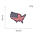 USA map shaped American flag embroidered patch for DIY crafts with 6.6cm x 4.1cm size - USA Map Style (AZ24119D2-3-10)