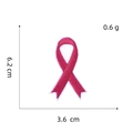 Detailed embroidery patch showing dimensions of pink awareness ribbon at 6.2 x 3.6 cm - Pink Ribbon Shape