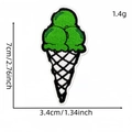 Green cartoon ice cream cone embroidery patch weighing 1.4g with 7cm height dimensions - Ice Cream Style (Green Series Patch 23#)